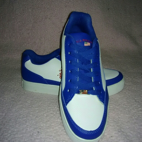 💕NWOT Polo Ralph Lauren Blue/White Sneakers - Picture 5 of 7